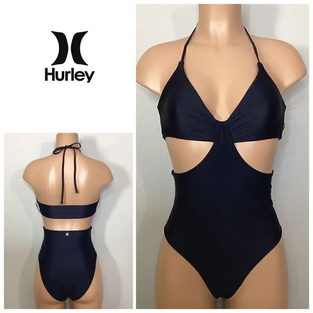 New. Hurley black cut out swimsuit. Small. Retail $89